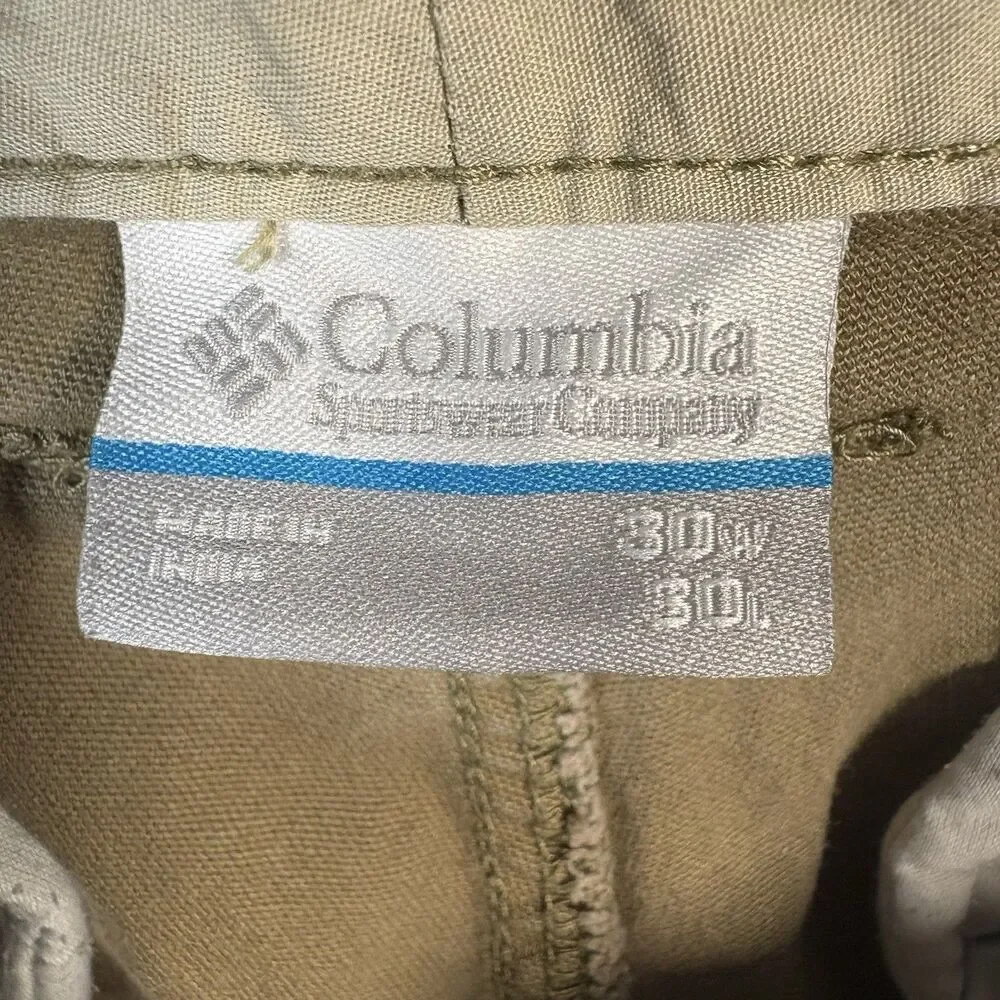 Columbia Pants Mens 30x30 Khaki Regular Fit Stretch Cotton Chino Hiking Outdoor
